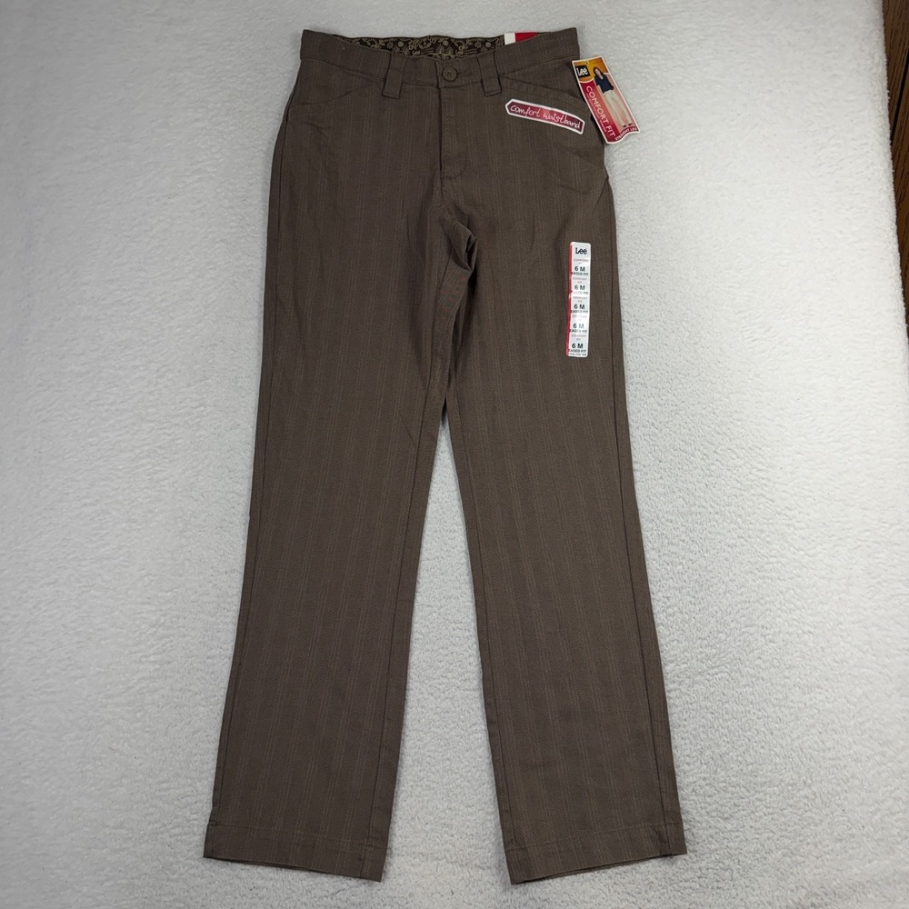 Lee Carden Comfort Fit Straight Leg Pants Brown Tweed Womens 6 Med 28x31 NWT